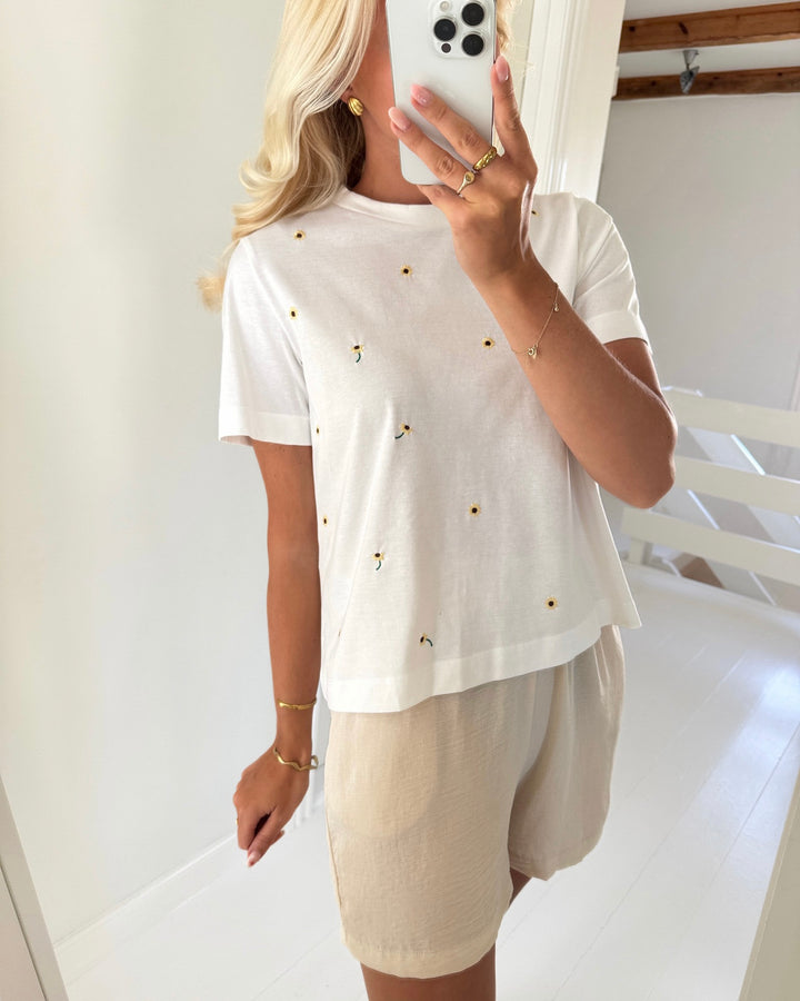 Vero Moda t-shirt sola mette ss snow white/sunflower