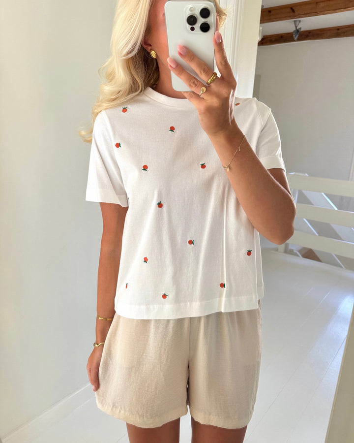 Vero Moda t-shirt sola mette ss snow white/peach