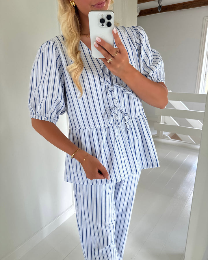 Moves bluse strimma short sleeved turkish sea