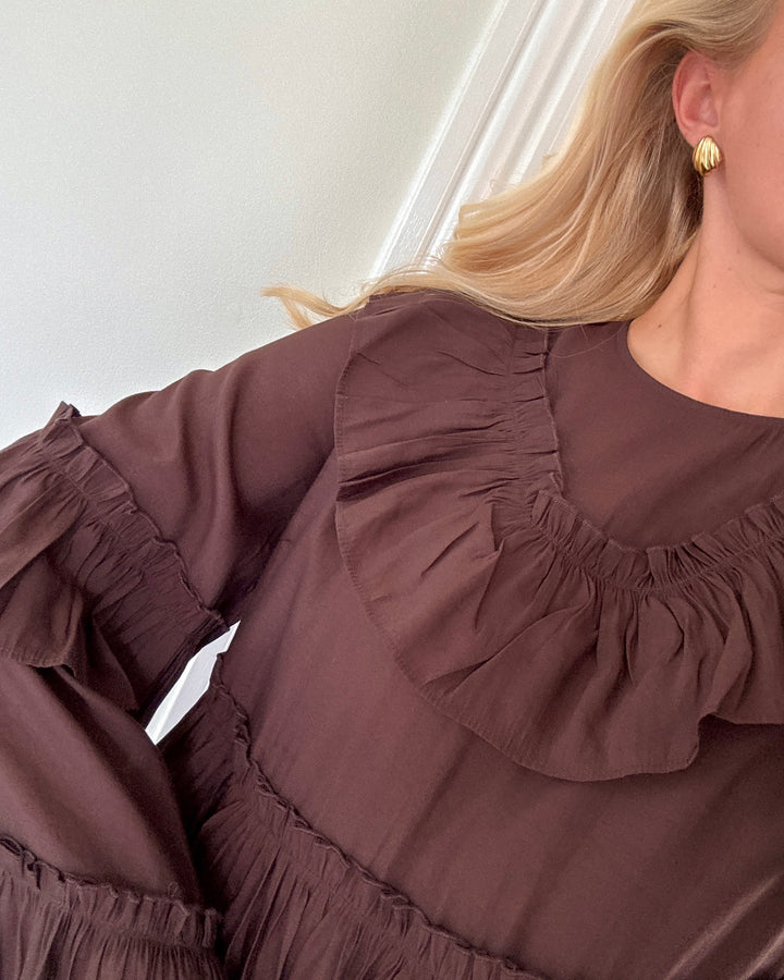 Y.A.S kjole rimone 7/8 dress s. coffee bean