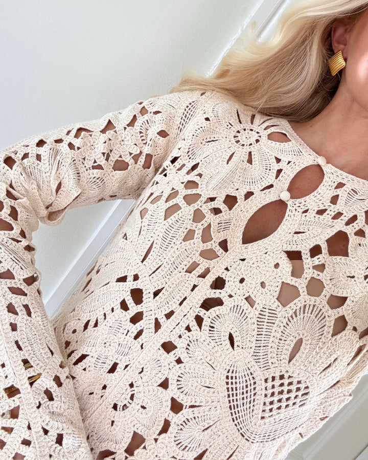 Aware by Vero Moda kjole alison ls bone white