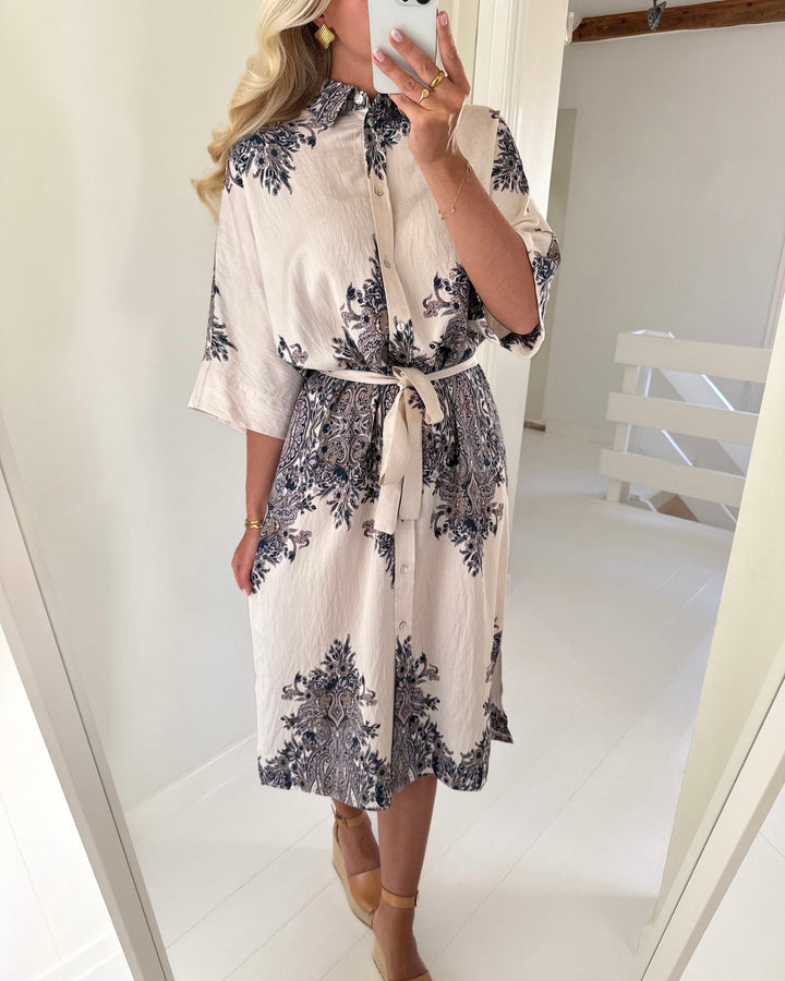 Love&Divine skjortekjole love1554 champagne paisley