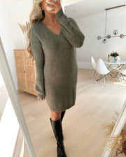 Elanora l/s v-neck dress knit kalamata