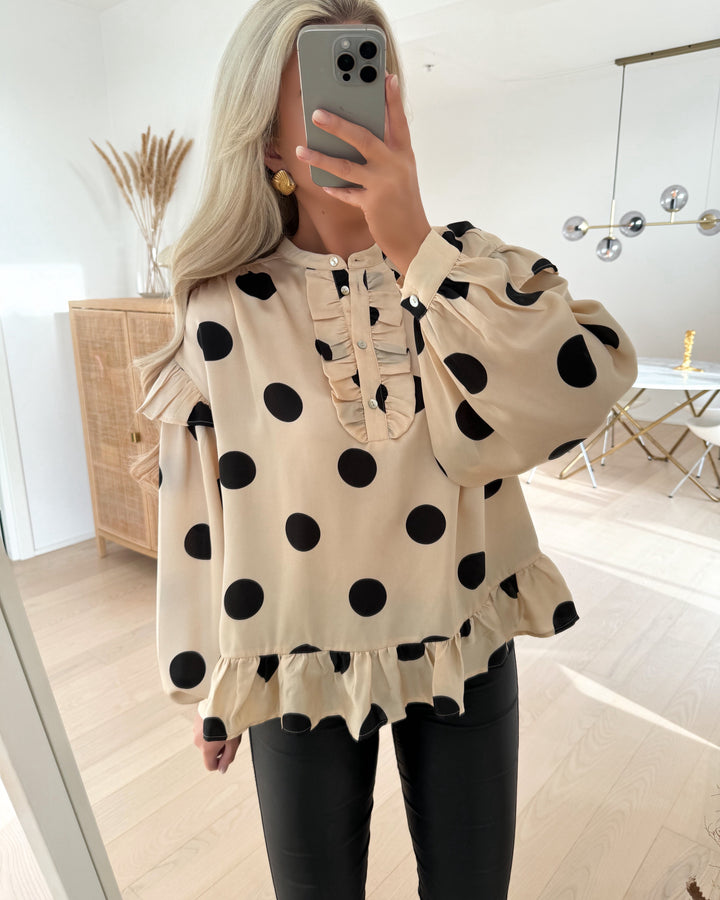 Love&Divine bluse love1034-4 cream dot