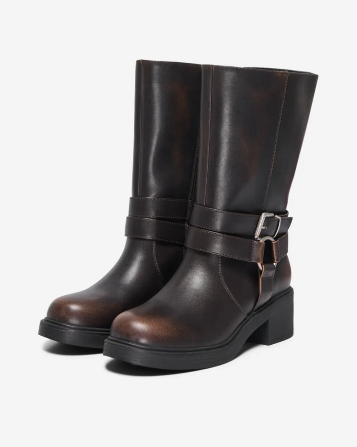 Only støvler blossom hardware brown stone