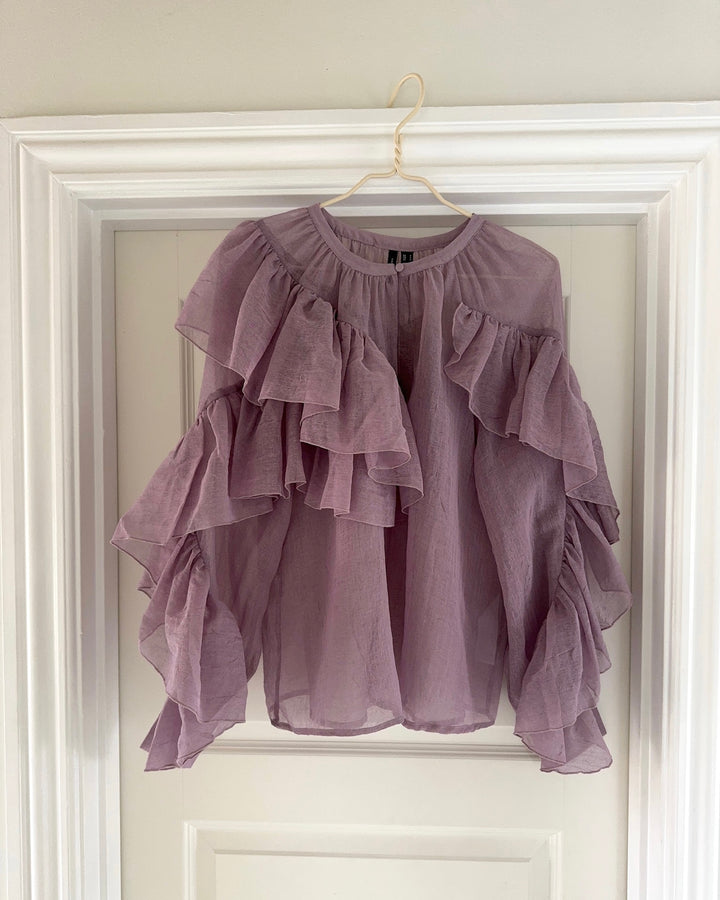 Vero Moda top sabrina ls flounce elderberry