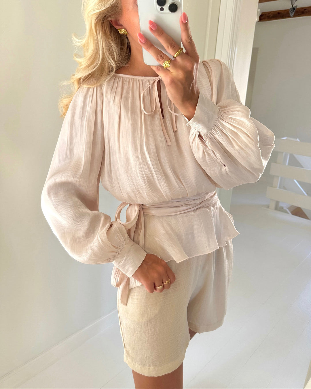Vero Moda top elisa ls detail white swan
