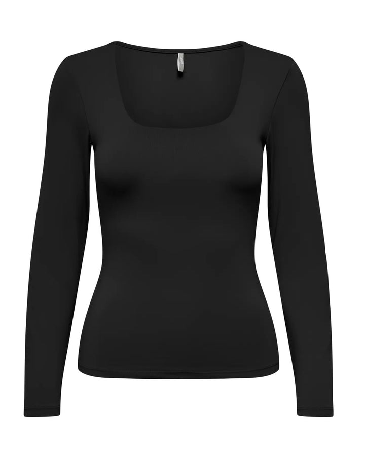 Only top ea l/s 2-way deep neck jrs noos black
