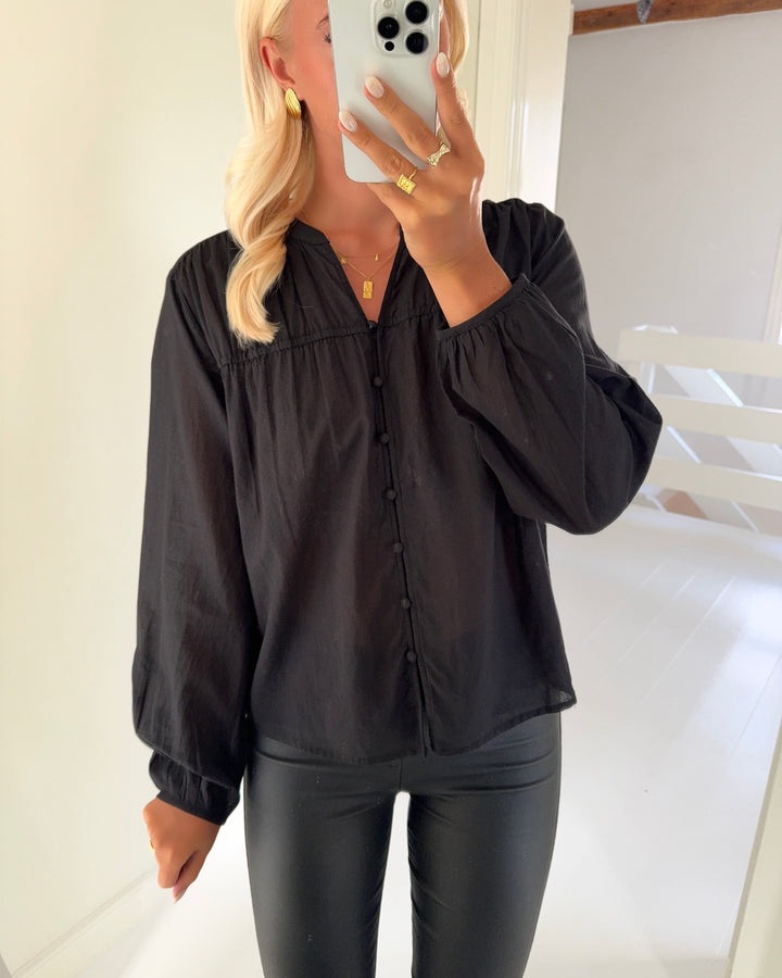 Pieces bluse kenna ls black