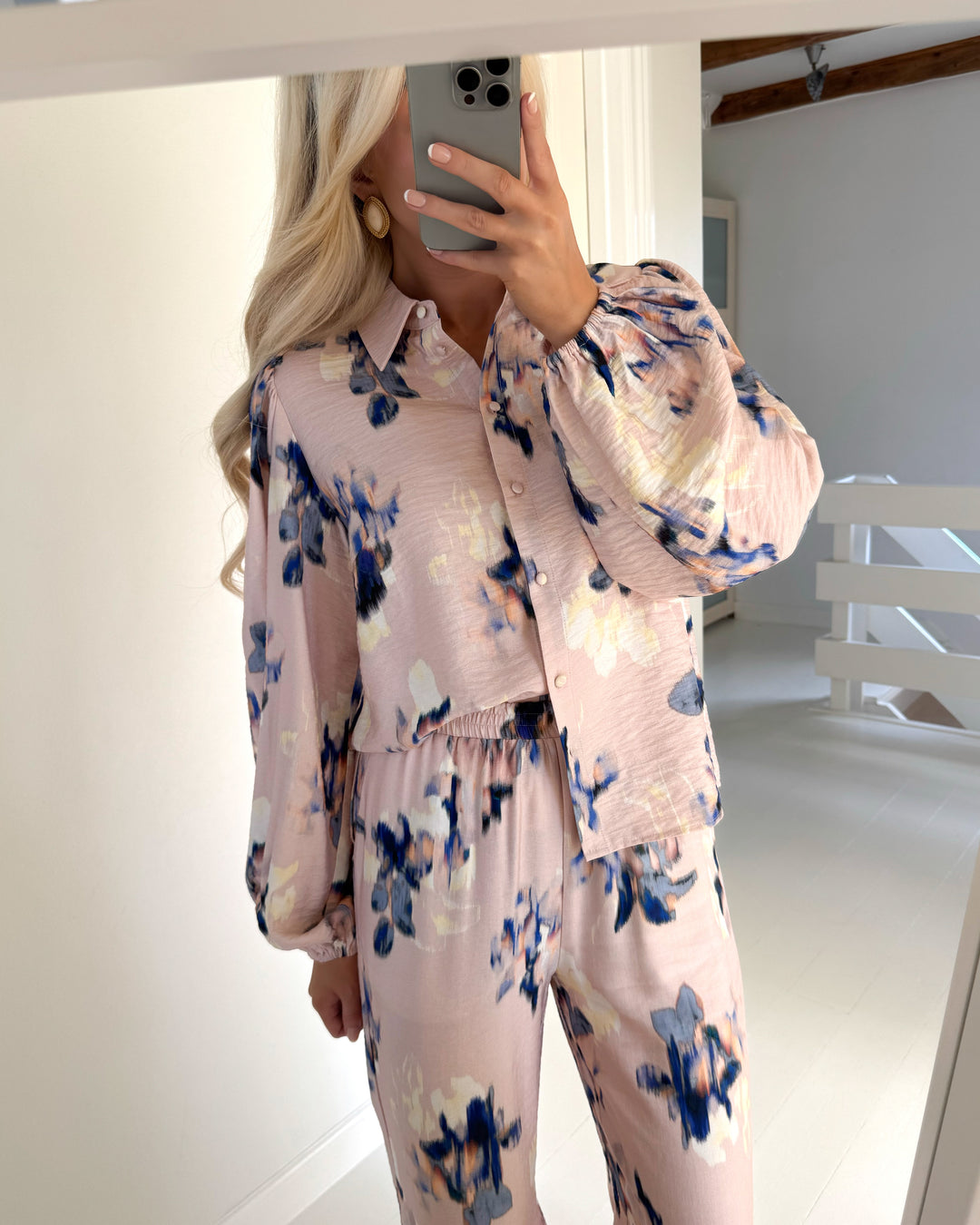 Y.A.S skjorte seraki ls cameo rose/seraki print