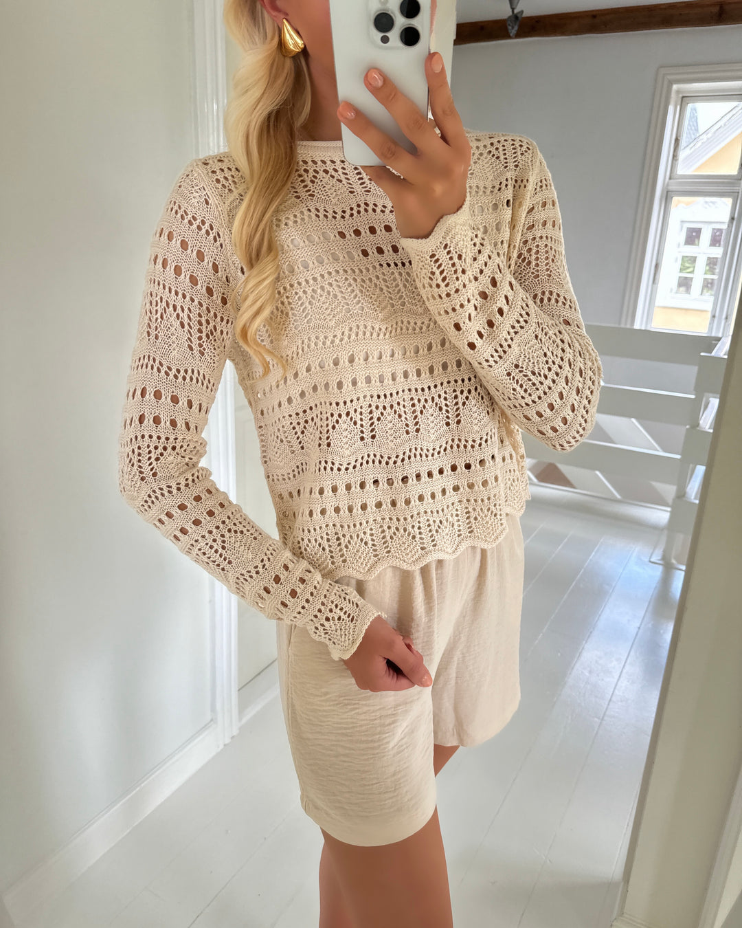 JDY bluse sun lay ls boatneck tapioca