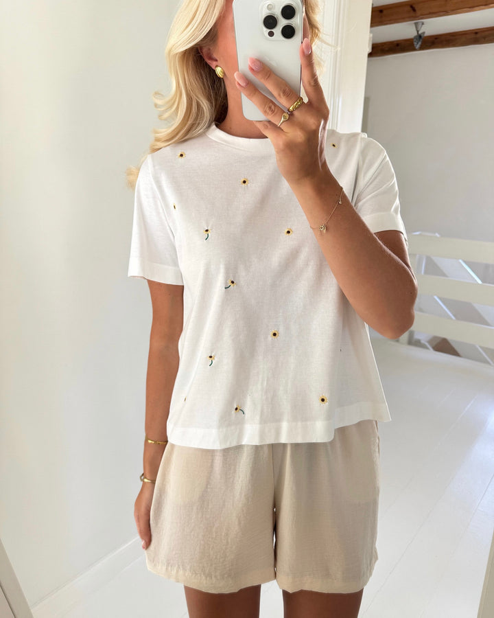 Vero Moda t-shirt sola mette ss snow white/sunflower
