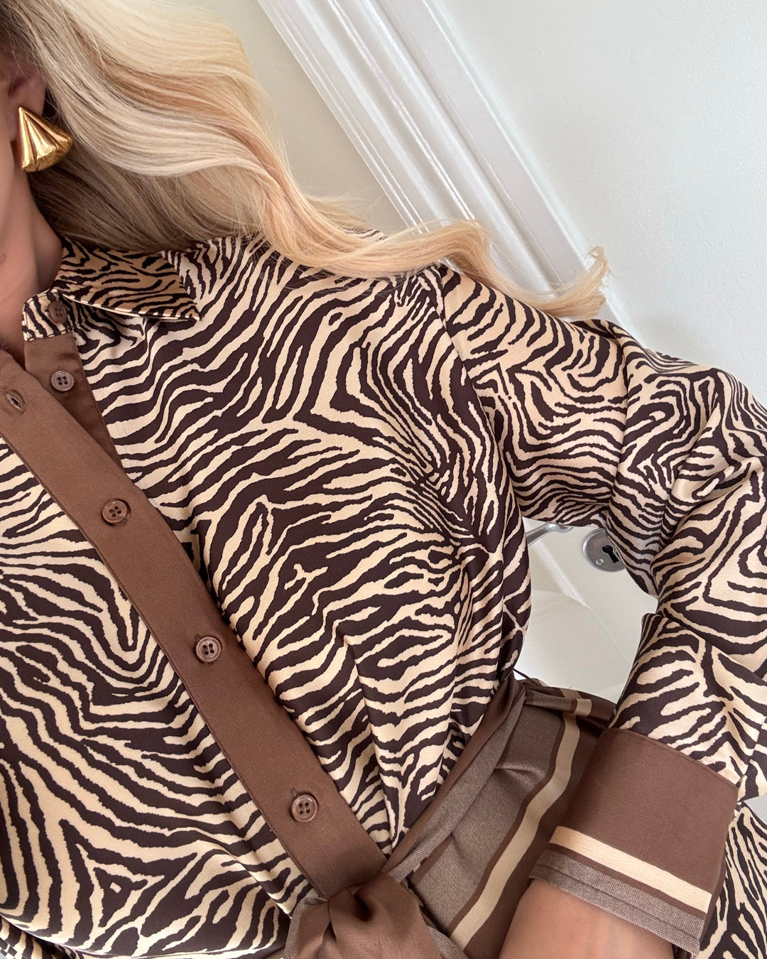 Love&Divine skjortekjole love1394-2 brown zebra