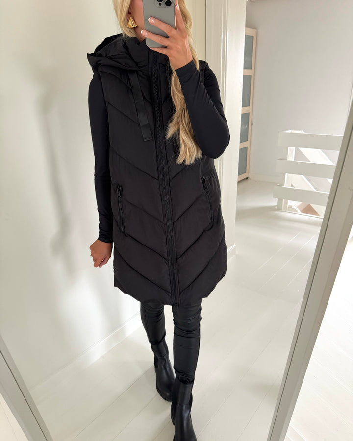JDY vest skylar padded hood black