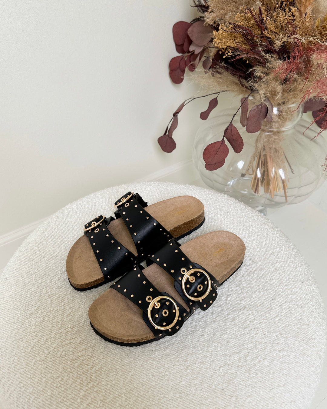 Only sandal maxi-16 pu studs buckle black