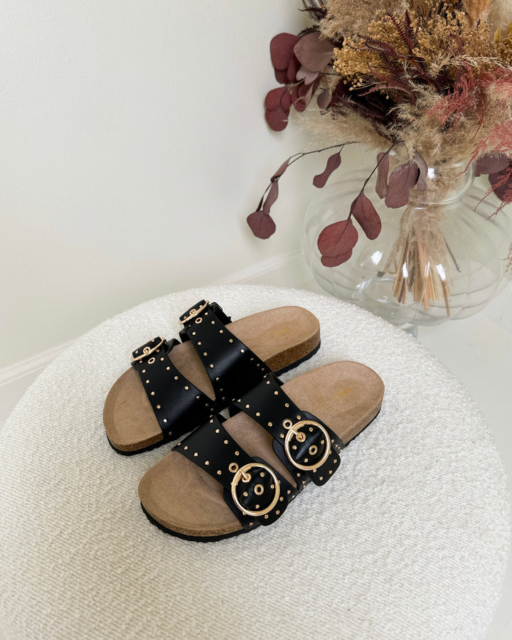 Only sandal maxi-16 pu studs buckle black