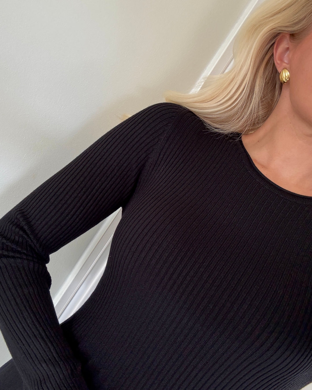 Only kjole alma ls o-neck knit black