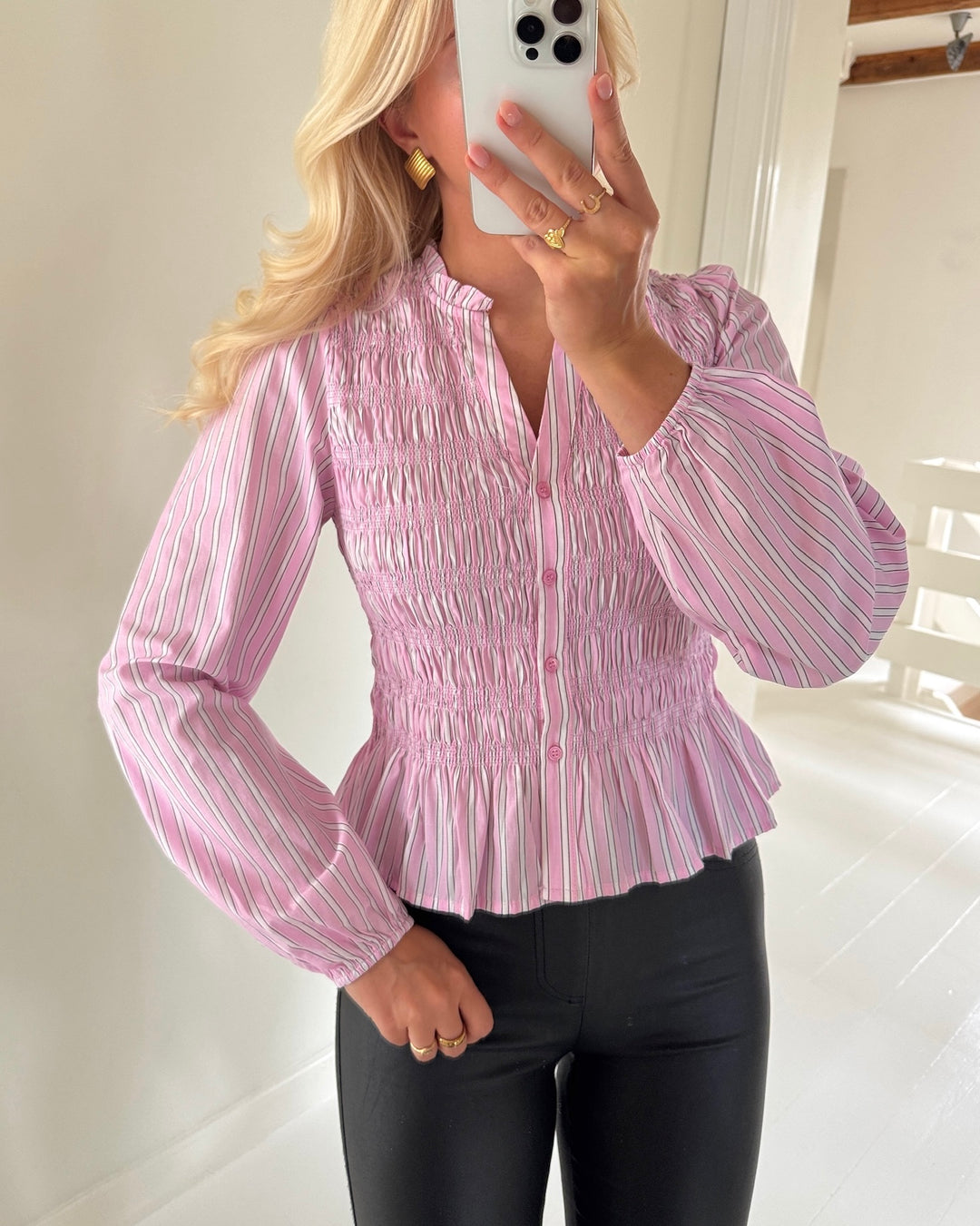 Vero Moda bluse emery ls v-neck smock bonbon winetasting