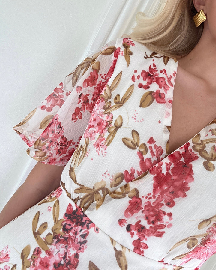 Only kjole star-sua ss short white sand windy flower