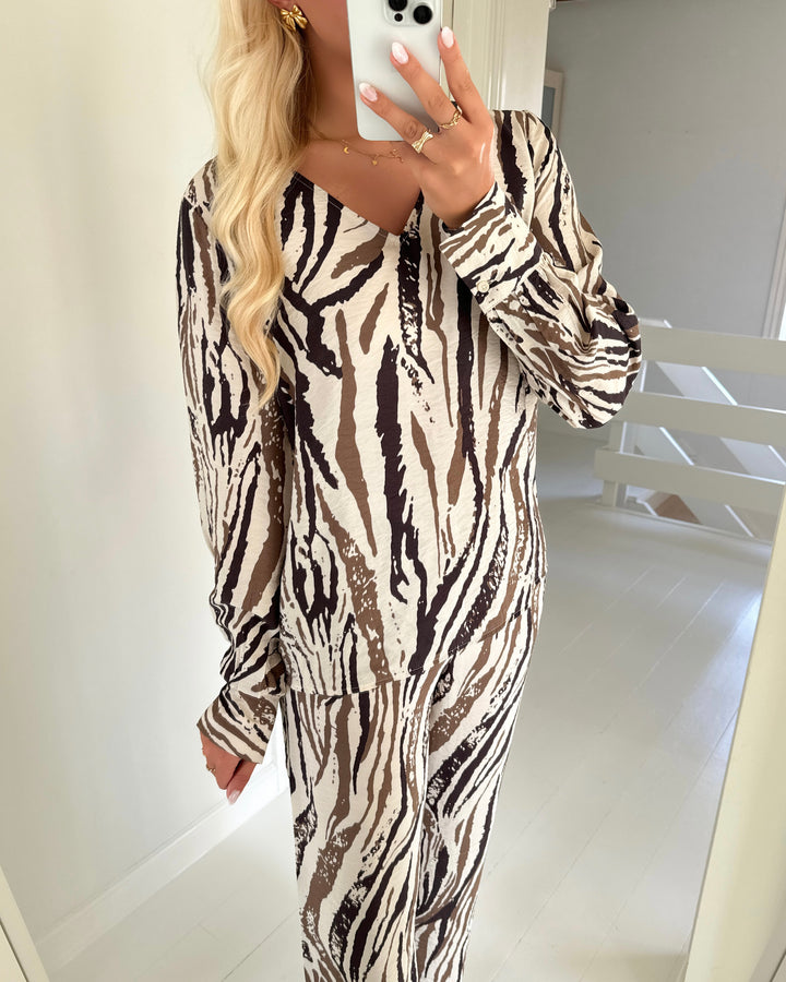 JDY bluse troya life ls long birch w. multi zebra