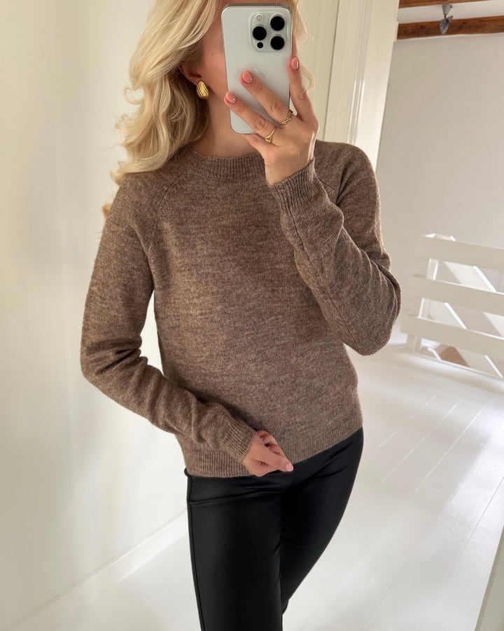 Pieces striktrøje juliana ls o-neck fossil