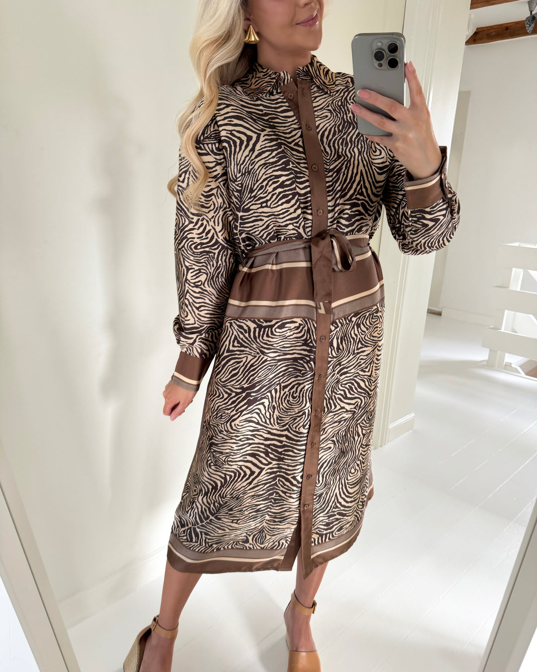 Love&Divine skjortekjole love1394-2 brown zebra