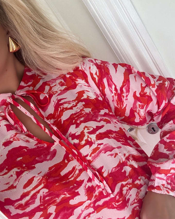 Pieces kjole saxine ls wvn bc pink lemonade graphic