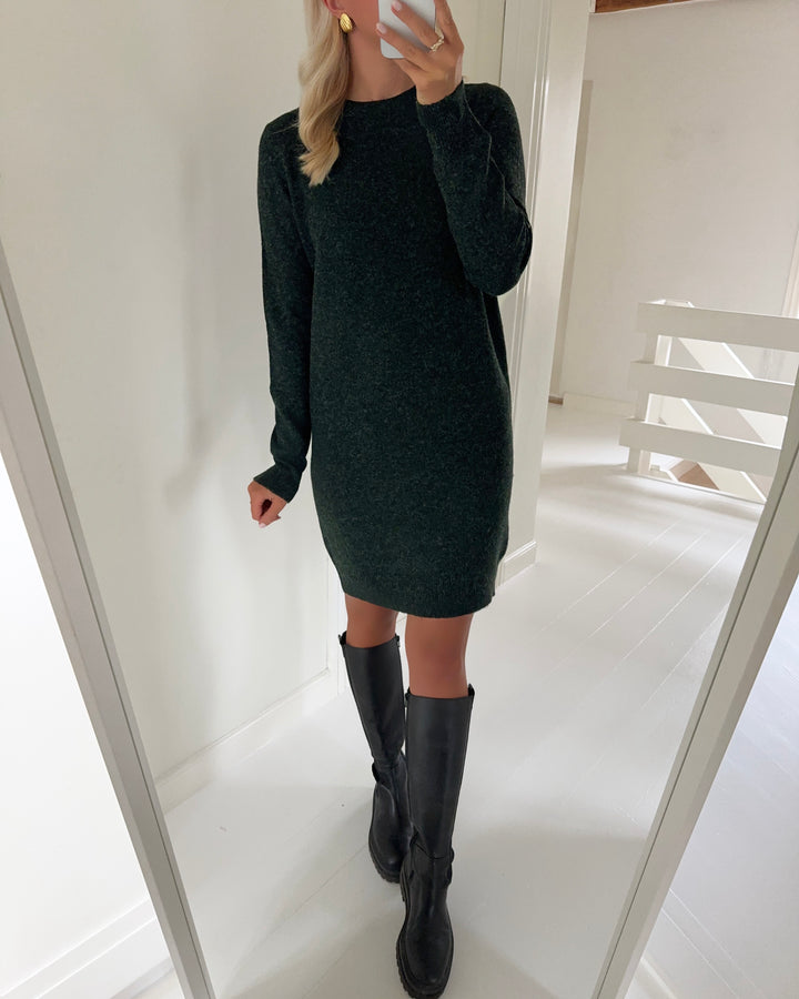 Vero Moda kjole doffy ls o-neck pine grove/melange