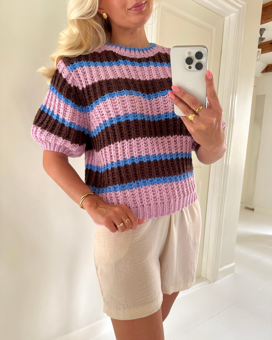 Sister's Point striktrøje krissy-pu rose combo