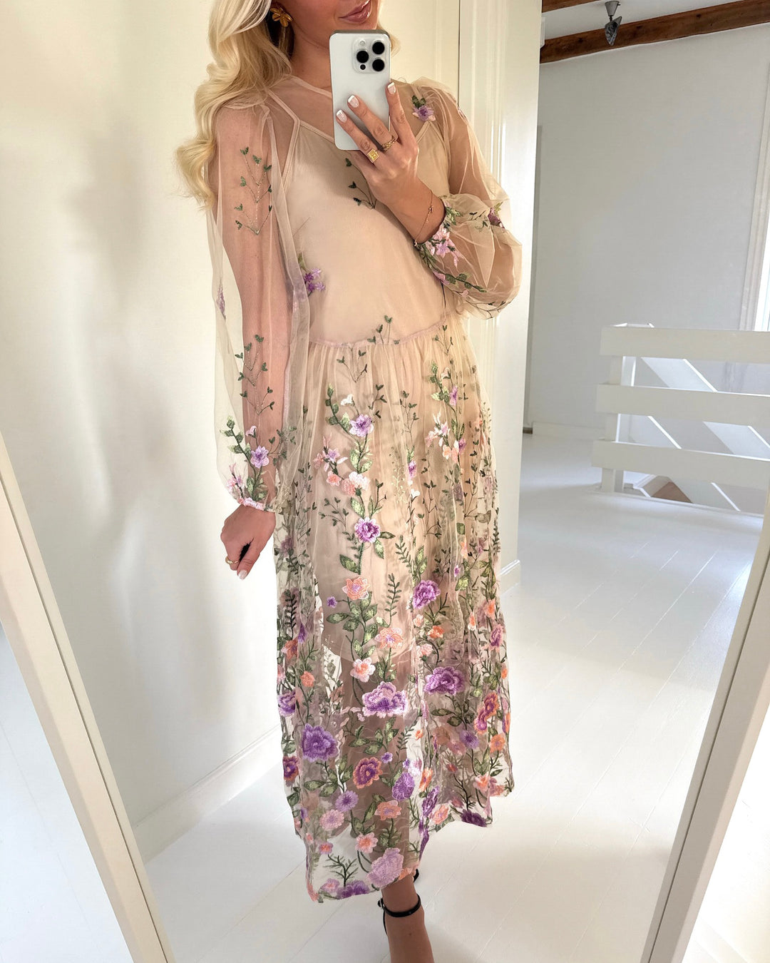 A-View kjole fuschia green/purple