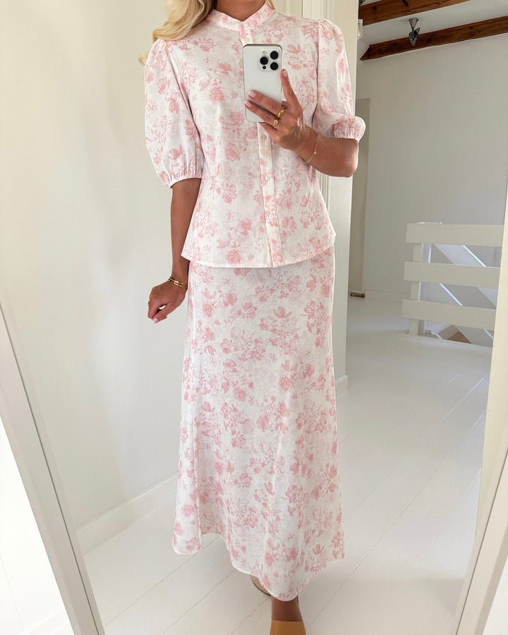 A-View nederdel lin sand/pale pink