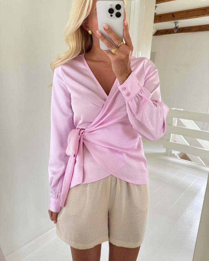 Vero Moda bluse molly ls v-neck pink-a-boo