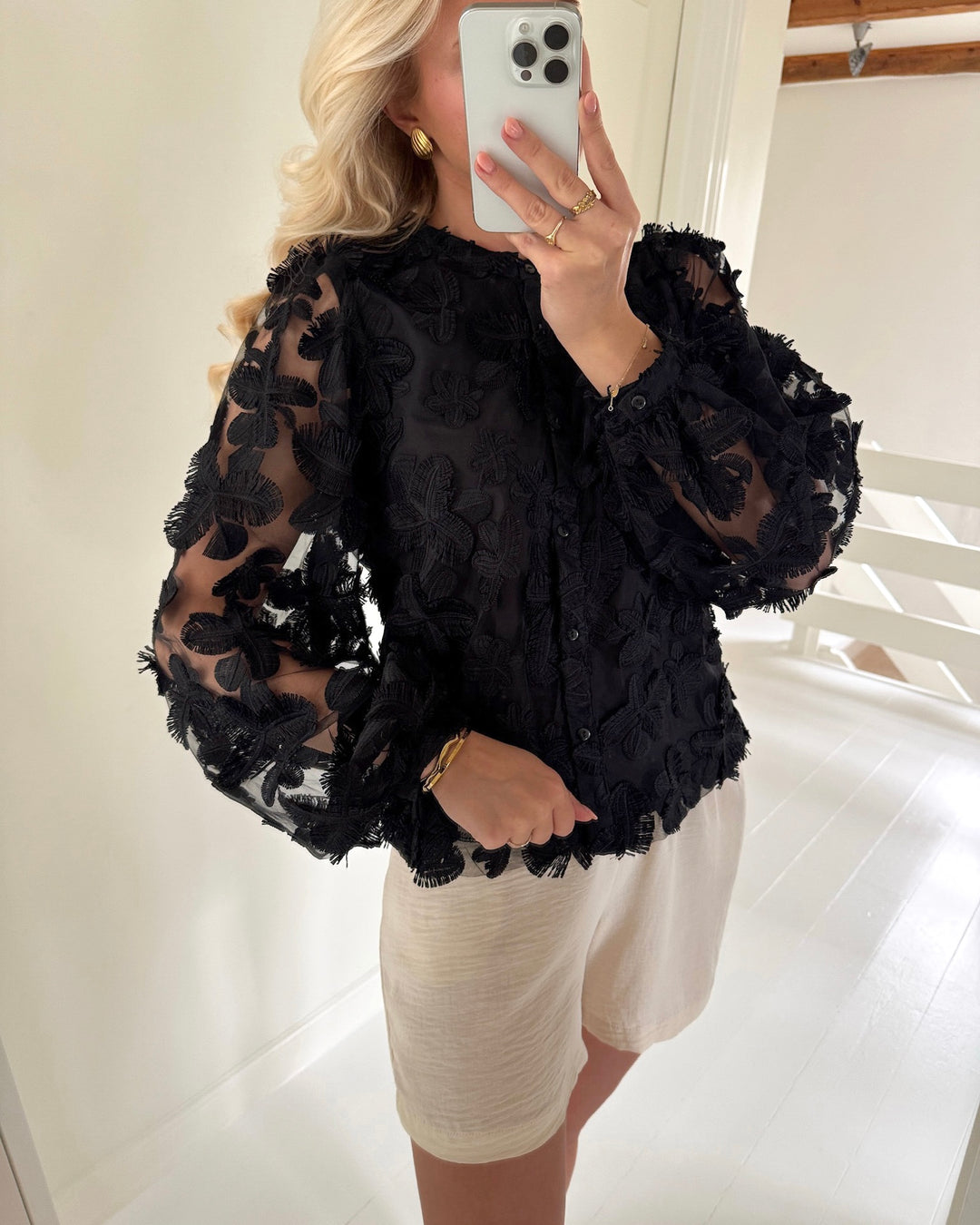 Y.A.S skjorte karly ls black