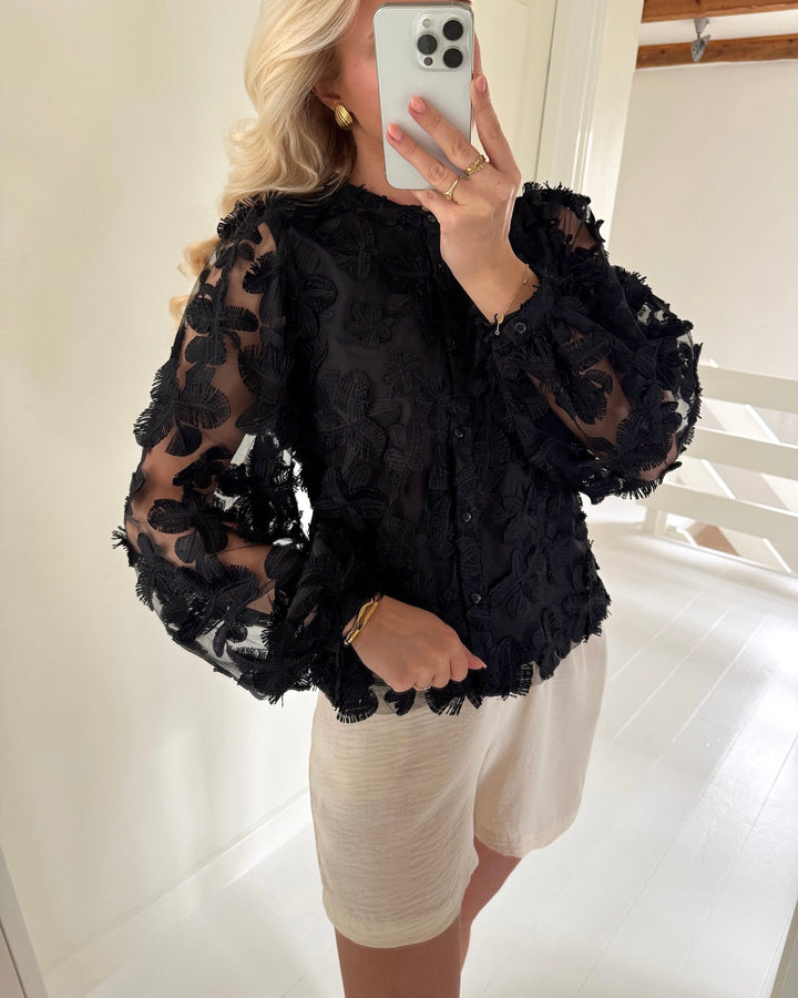 Y.A.S skjorte karly ls black