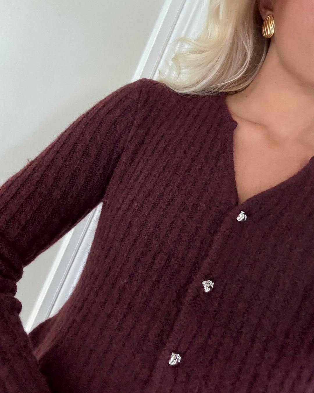 Y.A.S cardigan dolly ls knit port royale