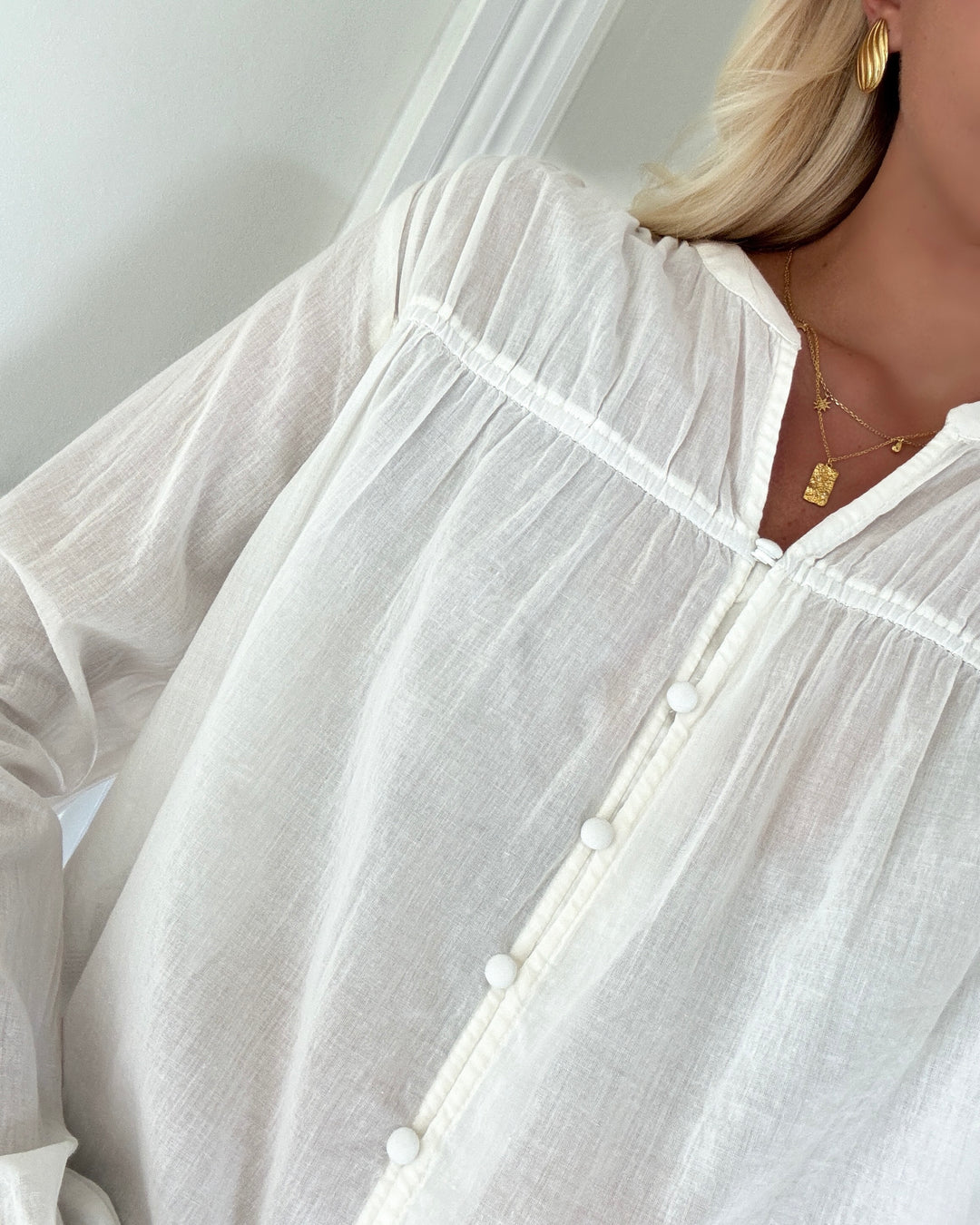 Pieces bluse kenna ls cloud dancer