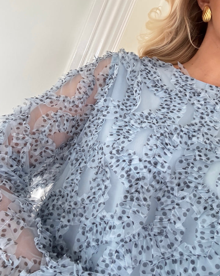 Y.A.S bluse tulli ls skyway w. black dots