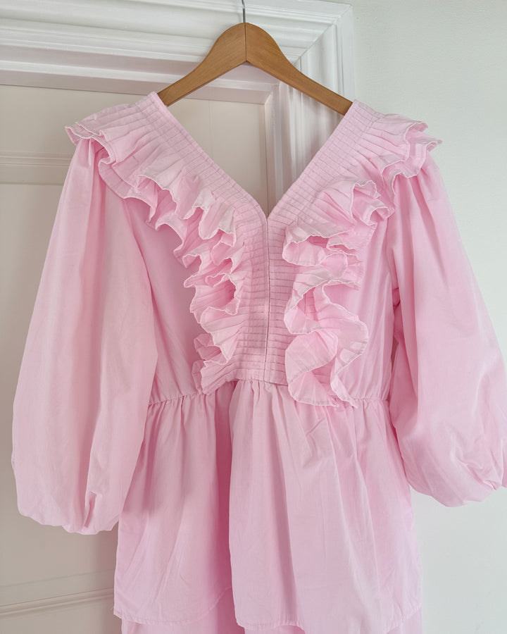 Y.A.S kjole runa 3/4 ruffle - d2d cherry blossom