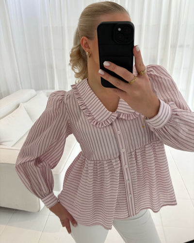 Karoline shirt soft pink/stripes