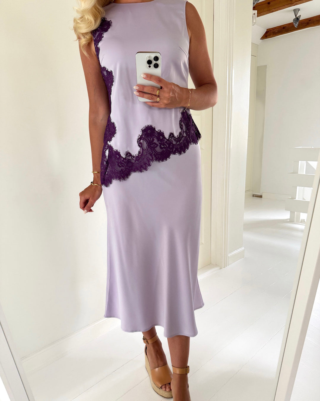 Y.A.S nederdel pella hw midi orchid petal
