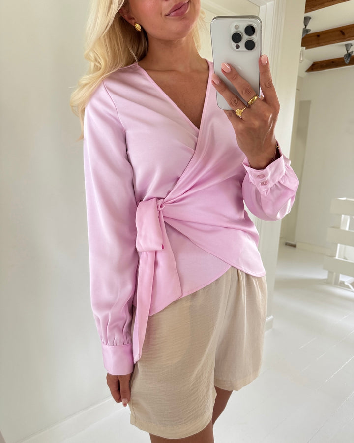 Vero Moda bluse molly ls v-neck pink-a-boo
