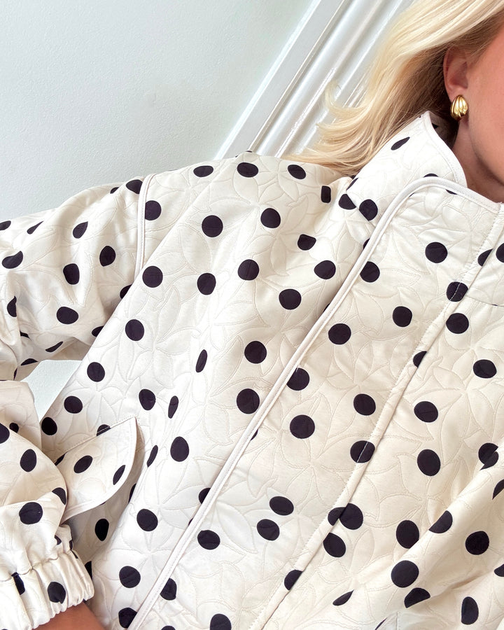 Y.A.S jakke fipa ls quilted pristine/black dots