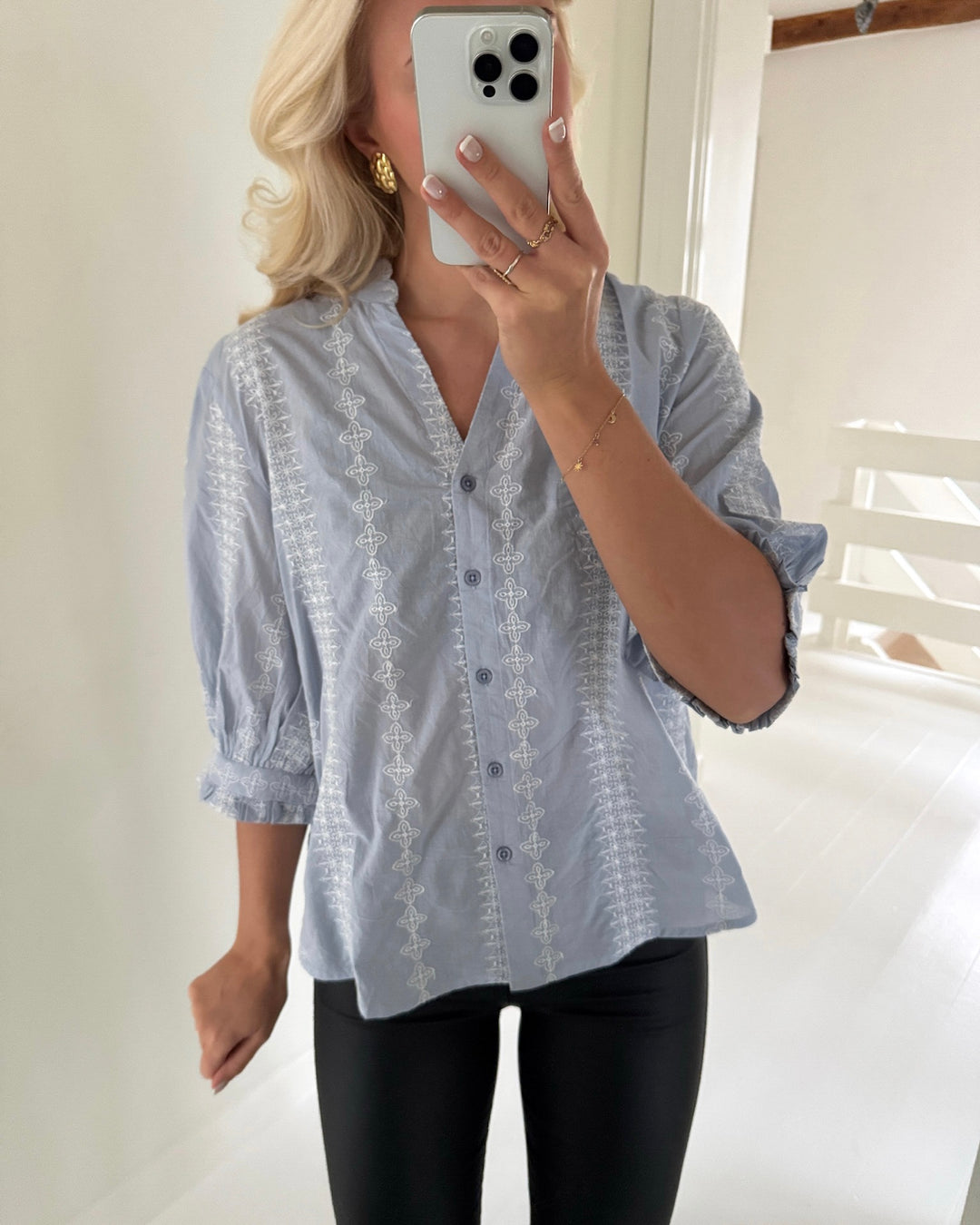 Love&Divine skjorte love1298 light blue/white