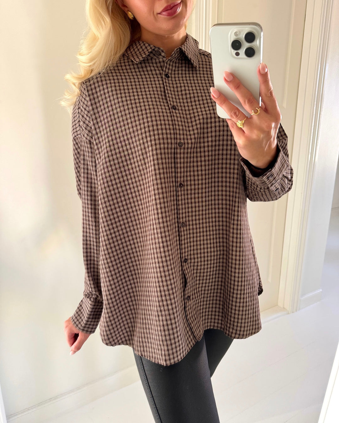 A-View skjorte sonja check darkbrown