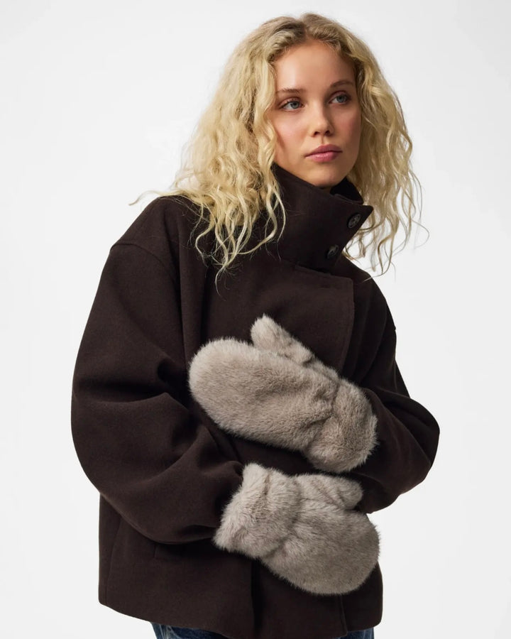 Pieces handsker jutlandia mittens greige
