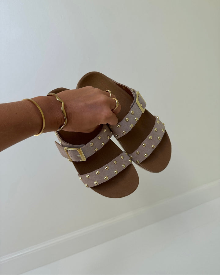Pieces sandal seluna suede fotbed warm sand