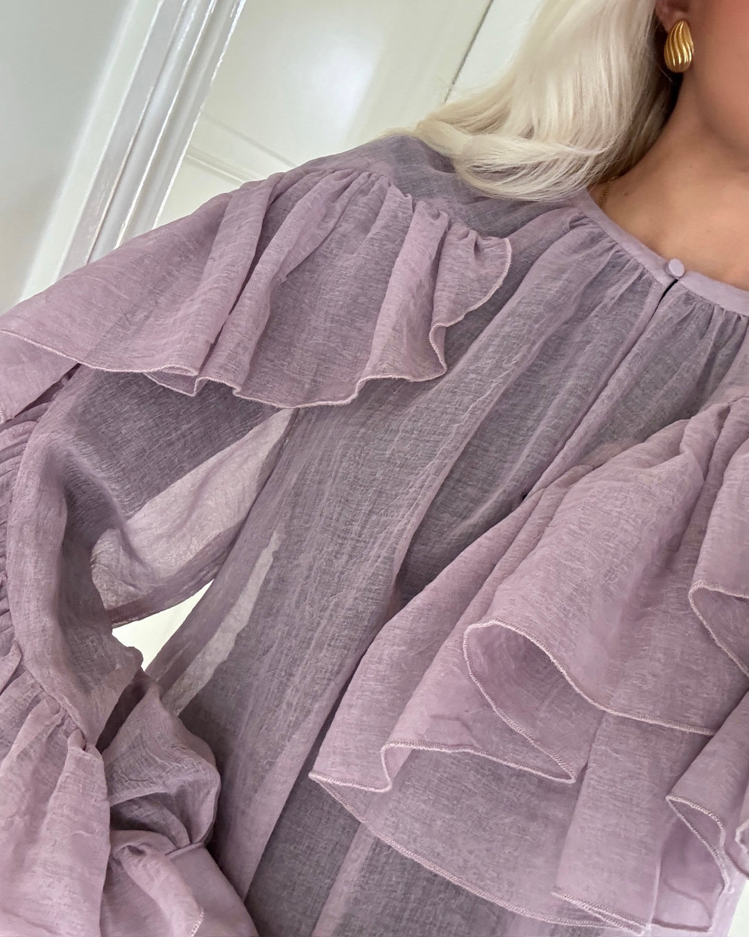 Vero Moda top sabrina ls flounce elderberry