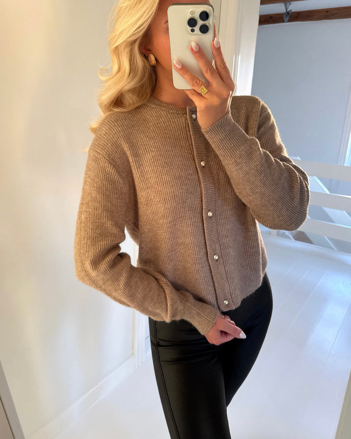 JDY cardigan lumi life ls button silver mink/melange