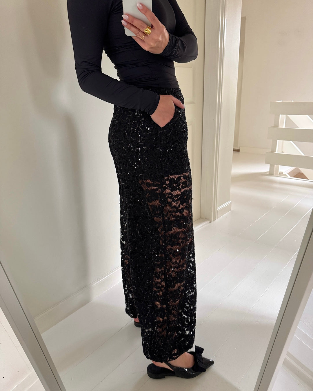 Love&Divine bukser love1525-1 black lace sequins