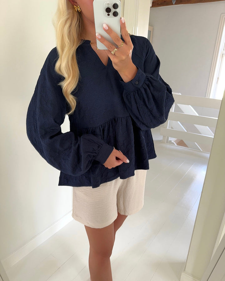 Pieces bluse nalani ls v-neck wvn d2d fsy martime blue